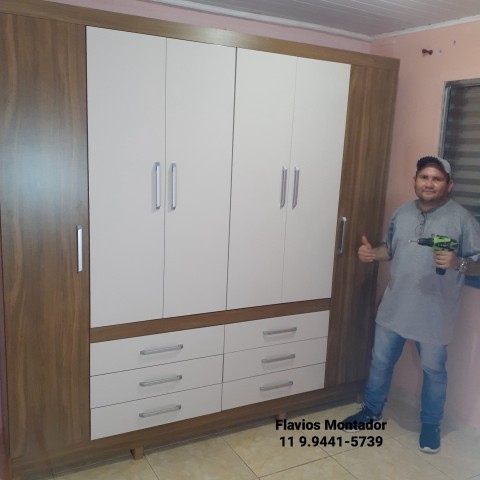 guarda roupas 6 portas e 6 gavetas